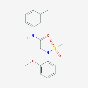 molecular formula C17H20N2O4S B5597269 2-[N-(2-METHOXYPHENYL)METHANESULFONAMIDO]-N-(3-METHYLPHENYL)ACETAMIDE 