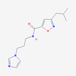 molecular formula C14H20N4O2 B5597295 N-[3-(1H-imidazol-1-yl)propyl]-3-isobutyl-5-isoxazolecarboxamide 