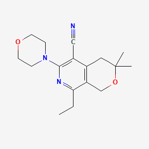 molecular formula C17H23N3O2 B5597368 8-ethyl-3,3-dimethyl-6-morpholino-3,4-dihydro-1H-pyrano[3,4-c]pyridin-5-yl cyanide 