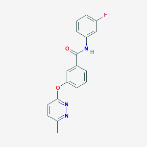 molecular formula C18H14FN3O2 B5597380 N-(3-fluorophenyl)-3-[(6-methyl-3-pyridazinyl)oxy]benzamide 