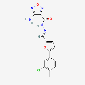 molecular formula C15H12ClN5O3 B5597459 4-amino-N-[(E)-[5-(3-chloro-4-methylphenyl)furan-2-yl]methylideneamino]-1,2,5-oxadiazole-3-carboxamide 