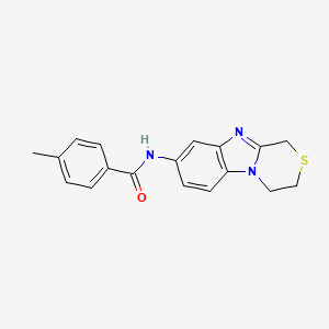 molecular formula C18H17N3OS B5597465 N-(3,4-Dihydro-1H-benzo[4,5]imidazo[2,1-c][1,4]thiazin-8-yl)-4-methylbenzamide 