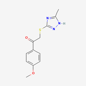 molecular formula C12H13N3O2S B5597471 1-(4-methoxyphenyl)-2-[(5-methyl-4H-1,2,4-triazol-3-yl)sulfanyl]ethan-1-one 