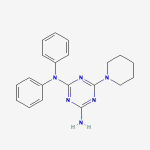 molecular formula C20H22N6 B5597675 N2,N2-DIPHENYL-6-(PIPERIDIN-1-YL)-1,3,5-TRIAZINE-2,4-DIAMINE 