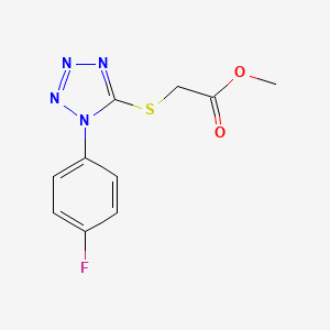 molecular formula C10H9FN4O2S B5597705 METHYL 2-{[1-(4-FLUOROPHENYL)-1H-1,2,3,4-TETRAZOL-5-YL]SULFANYL}ACETATE 