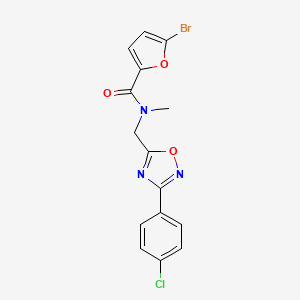 molecular formula C15H11BrClN3O3 B5597767 5-bromo-N-{[3-(4-chlorophenyl)-1,2,4-oxadiazol-5-yl]methyl}-N-methyl-2-furamide 