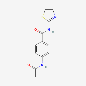 molecular formula C12H13N3O2S B5597790 N-(4,5-dihydro-1,3-thiazol-2-yl)-4-acetamidobenzamide 