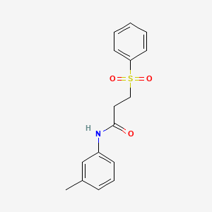 molecular formula C16H17NO3S B5597843 3-(benzenesulfonyl)-N-(3-methylphenyl)propanamide 