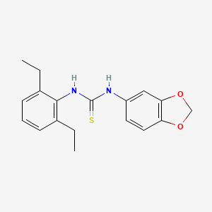 molecular formula C18H20N2O2S B5597879 1-(1,3-Benzodioxol-5-yl)-3-(2,6-diethylphenyl)thiourea 