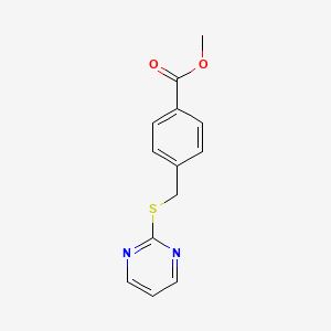 molecular formula C13H12N2O2S B5597945 methyl 4-[(pyrimidin-2-ylthio)methyl]benzoate 