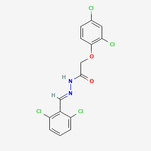 molecular formula C15H10Cl4N2O2 B5598332 2-(2,4-dichlorophenoxy)-N'-[(E)-(2,6-dichlorophenyl)methylidene]acetohydrazide 
