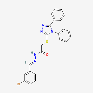molecular formula C23H18BrN5OS B5598404 N'-[(E)-(3-bromophenyl)methylidene]-2-[(4,5-diphenyl-4H-1,2,4-triazol-3-yl)sulfanyl]acetohydrazide 