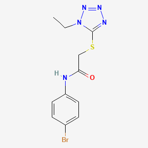 molecular formula C11H12BrN5OS B5598417 N-(4-BROMOPHENYL)-2-[(1-ETHYL-1H-1,2,3,4-TETRAZOL-5-YL)SULFANYL]ACETAMIDE 