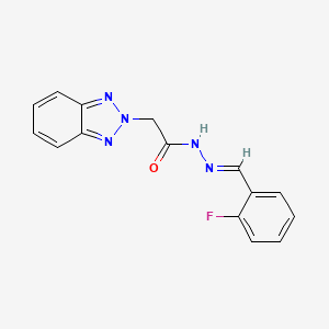 molecular formula C15H12FN5O B5598574 2-(benzotriazol-2-yl)-N-[(E)-(2-fluorophenyl)methylideneamino]acetamide 