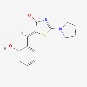 molecular formula C14H14N2O2S B5598590 (5z)-5-[(2-hydroxyphenyl)methylidene]-2-(pyrrolidin-1-yl)-4,5-dihydro-1,3-thiazol-4-one 