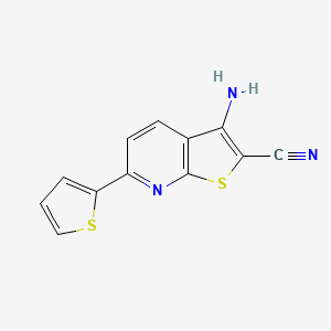 molecular formula C12H7N3S2 B5598635 3-Amino-6-(thiophen-2-yl)thieno[2,3-b]pyridine-2-carbonitrile 