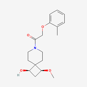 molecular formula C18H25NO4 B5598645 1-[(1R,3S)-1-hydroxy-3-methoxy-7-azaspiro[3.5]nonan-7-yl]-2-(2-methylphenoxy)ethanone 