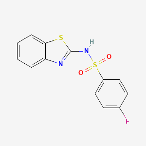 molecular formula C13H9FN2O2S2 B5598699 N-(1,3-benzothiazol-2-yl)-4-fluorobenzenesulfonamide 