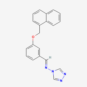 molecular formula C20H16N4O B5598713 N-{(E)-[3-(naphthalen-1-ylmethoxy)phenyl]methylidene}-4H-1,2,4-triazol-4-amine 