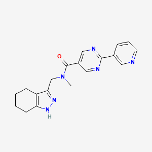 molecular formula C19H20N6O B5598999 N-methyl-2-pyridin-3-yl-N-(4,5,6,7-tetrahydro-1H-indazol-3-ylmethyl)pyrimidine-5-carboxamide 