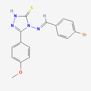 molecular formula C16H13BrN4OS B5599023 4-((4-BROMOBENZYLIDENE)AMINO)-5-(4-MEO-PH)-4H-1,2,4-TRIAZOL-3-YL HYDROSULFIDE 