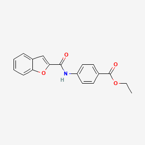molecular formula C18H15NO4 B5599069 ethyl 4-(1-benzofuran-2-amido)benzoate 