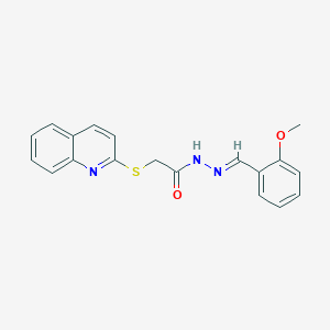 molecular formula C19H17N3O2S B5599077 N'-[(E)-(2-methoxyphenyl)methylidene]-2-(quinolin-2-ylsulfanyl)acetohydrazide 