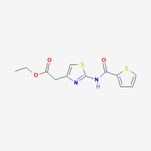 molecular formula C12H12N2O3S2 B5599107 Ethyl 2-[2-(thiophene-2-amido)-1,3-thiazol-4-yl]acetate 