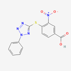 molecular formula C14H9N5O4S B5599207 3-nitro-4-(2-phenyltetrazol-5-yl)sulfanylbenzoic acid 