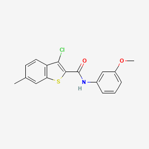 molecular formula C17H14ClNO2S B5599292 3-Chloro-N-(3-methoxyphenyl)-6-methylbenzo[b]thiophene-2-carboxamide 