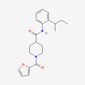 molecular formula C21H26N2O3 B5599313 N-[2-(SEC-BUTYL)PHENYL]-1-(2-FURYLCARBONYL)-4-PIPERIDINECARBOXAMIDE 