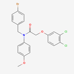 molecular formula C22H18BrCl2NO3 B5599317 N-[(4-bromophenyl)methyl]-2-(3,4-dichlorophenoxy)-N-(4-methoxyphenyl)acetamide 