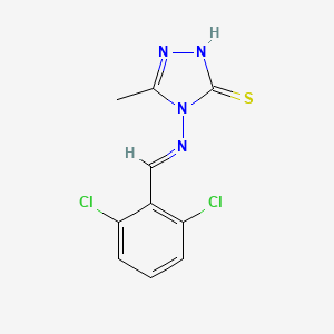 molecular formula C10H8Cl2N4S B5599346 4-[(E)-(2,6-dichlorophenyl)methylideneamino]-3-methyl-1H-1,2,4-triazole-5-thione 
