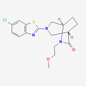 molecular formula C17H20ClN3O2S B5599379 (1S,5R)-3-(6-chloro-1,3-benzothiazol-2-yl)-6-(2-methoxyethyl)-3,6-diazabicyclo[3.2.2]nonan-7-one 
