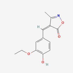 molecular formula C13H13NO4 B5599386 (4Z)-4-[(3-ethoxy-4-hydroxyphenyl)methylidene]-3-methyl-1,2-oxazol-5-one 