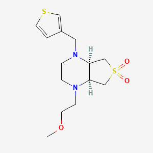 molecular formula C14H22N2O3S2 B5599505 (4aR,7aS)-1-(2-methoxyethyl)-4-(thiophen-3-ylmethyl)-2,3,4a,5,7,7a-hexahydrothieno[3,4-b]pyrazine 6,6-dioxide 