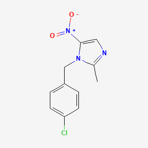 molecular formula C11H10ClN3O2 B5599635 1-[(4-CHLOROPHENYL)METHYL]-2-METHYL-5-NITRO-1H-IMIDAZOLE 