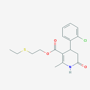 molecular formula C17H20ClNO3S B5599681 2-(Ethylsulfanyl)ethyl 4-(2-chlorophenyl)-2-methyl-6-oxo-1,4,5,6-tetrahydropyridine-3-carboxylate 