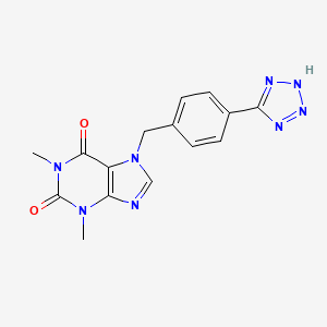molecular formula C15H14N8O2 B5599726 1,3-DIMETHYL-7-{[4-(1H-1,2,3,4-TETRAZOL-5-YL)PHENYL]METHYL}-2,3,6,7-TETRAHYDRO-1H-PURINE-2,6-DIONE 