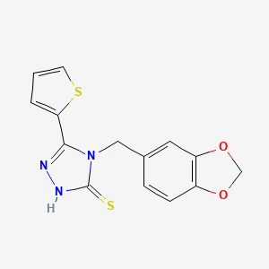 molecular formula C14H11N3O2S2 B5599743 4-(1,3-benzodioxol-5-ylmethyl)-5-(thiophen-2-yl)-2,4-dihydro-3H-1,2,4-triazole-3-thione 
