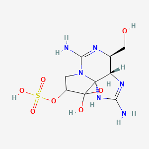 [(3aS,4R,10aS)-2,6-diamino-10,10-dihydroxy-4-(hydroxymethyl)-3a,4,8,9-tetrahydro-1H-pyrrolo[1,2-c]purin-9-yl] hydrogen sulfate