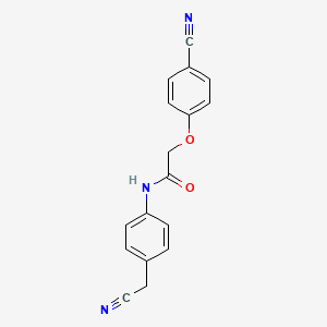 molecular formula C17H13N3O2 B5600206 N-[4-(cyanomethyl)phenyl]-2-(4-cyanophenoxy)acetamide 