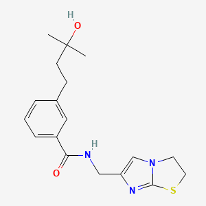 molecular formula C18H23N3O2S B5600268 N-(2,3-dihydroimidazo[2,1-b][1,3]thiazol-6-ylmethyl)-3-(3-hydroxy-3-methylbutyl)benzamide 