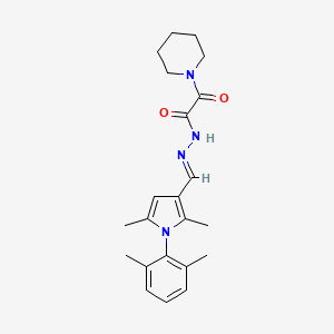molecular formula C22H28N4O2 B5600269 N-[(E)-[1-(2,6-dimethylphenyl)-2,5-dimethylpyrrol-3-yl]methylideneamino]-2-oxo-2-piperidin-1-ylacetamide 