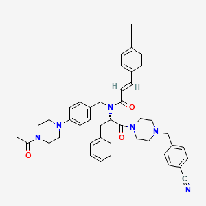molecular formula C47H54N6O3 B560030 (S,E)-N-(4-(4-乙酰哌嗪-1-基)苄基)-3-(4-(叔丁基)苯基)-N-(1-(4-(4-氰基苄基)哌嗪-1-基)-1-氧代-3-苯基丙-2-基)丙烯酰胺 CAS No. 1314143-88-8