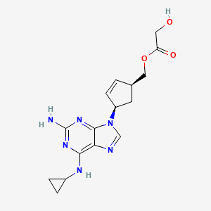 molecular formula C16H20N6O3 B560034 Abacavir hydroxyacetate CAS No. 1446418-48-9