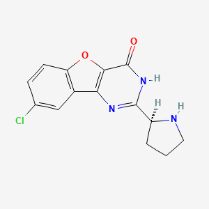 Benzofuro(3,2-d)pyrimidin-4(3H)-one, 8-chloro-2-((2S)-2-pyrrolidinyl)-, monohydrochloride