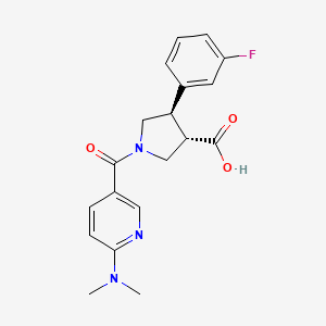 molecular formula C19H20FN3O3 B5600428 (3S,4R)-1-[6-(dimethylamino)pyridine-3-carbonyl]-4-(3-fluorophenyl)pyrrolidine-3-carboxylic acid 