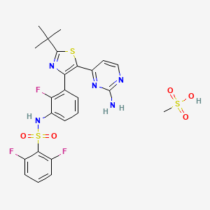 molecular formula C₂₄H₂₄F₃N₅O₅S₃ B560050 Dabrafenib mesylate CAS No. 1195768-06-9