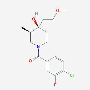 molecular formula C16H21ClFNO3 B5600524 (4-chloro-3-fluorophenyl)-[(3R,4R)-4-hydroxy-4-(2-methoxyethyl)-3-methylpiperidin-1-yl]methanone 